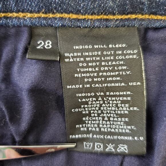 J BRAND Women's Misfit Capri Jeans Size 28 Ripped Knee Ankle Dark Wash Stretch - Picture 5 of 8